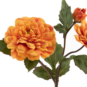 Fiore Di Dalia Composto Da 3 Fiori. Altezza 59 Cm - Pezzi 6 - 11X59X8cm - Colore: Arancio - Bianchi Dino - Fiori Artificiali