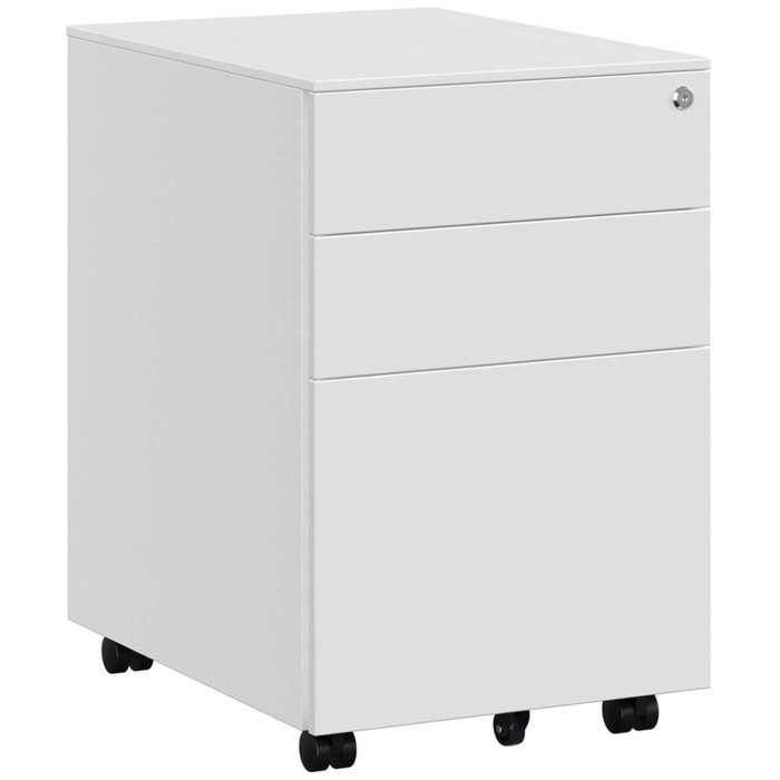 Cassettiera per documenti OFC60WT in acciaio bianco con ruote