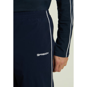 Pantaloni sportivi in nylon stretch con cucitura a contrasto