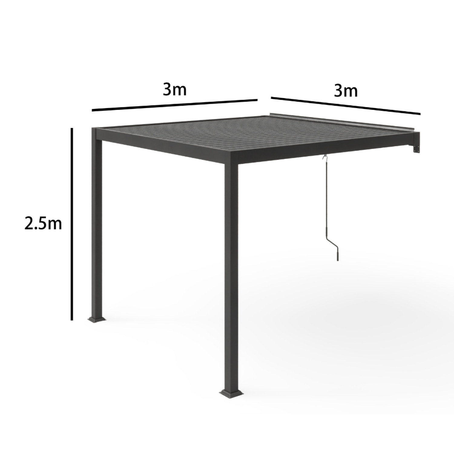 Pergola bioclimatique adossée 3x3 m - BETIM