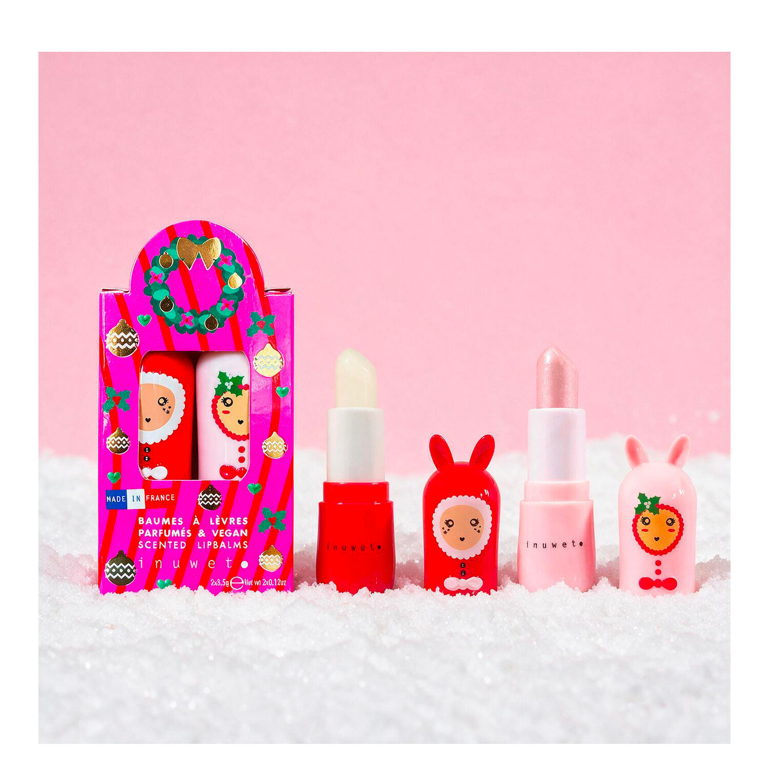 Merry & Glowy - Coffret Duo Baumes à Lèvres Parfums Mangue et Sucre d'Orge 2x3.5g