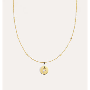 Mini collana a medaglione in Argento Placcato Oro