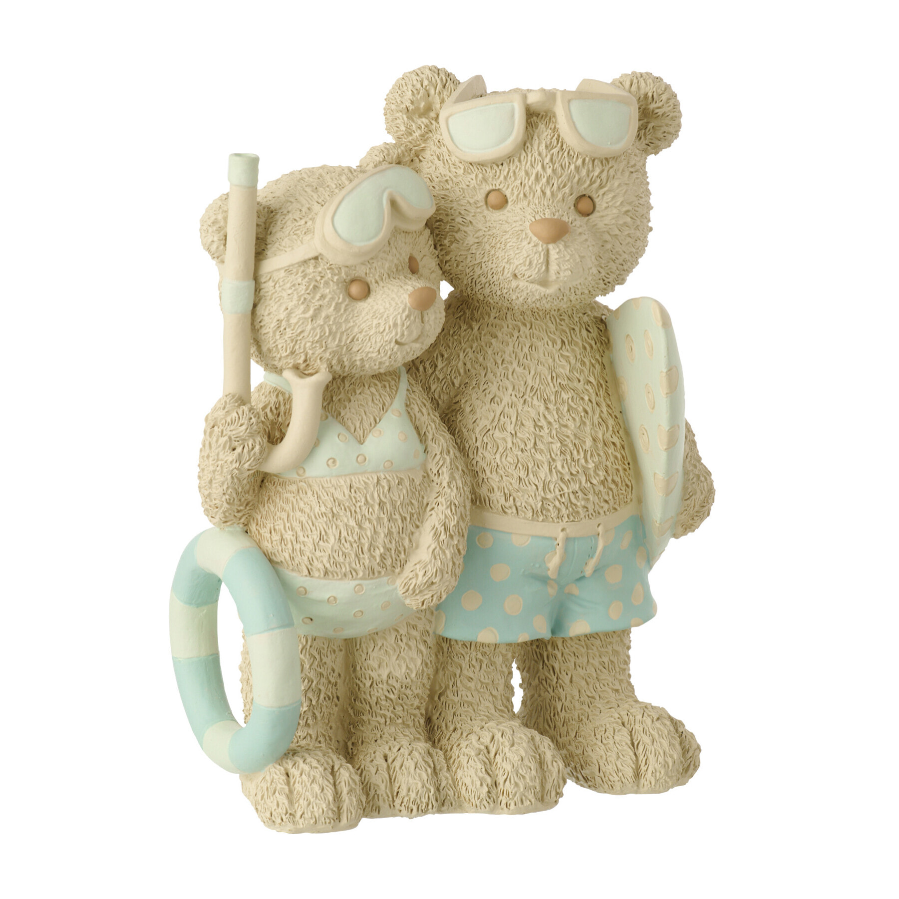 J-Line Ours Plage Fille/Garçon - polyrésine - beige/bleu clair