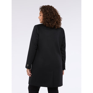 Fiorella Rubino - Cappotto lungo misto lana con bottoni - Nero