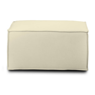 Pouf Barbara, Pouf da salotto, 100% Made in Italy, Poltroncina relax in tessuto imbottito, Cm 80x70h43, Beige