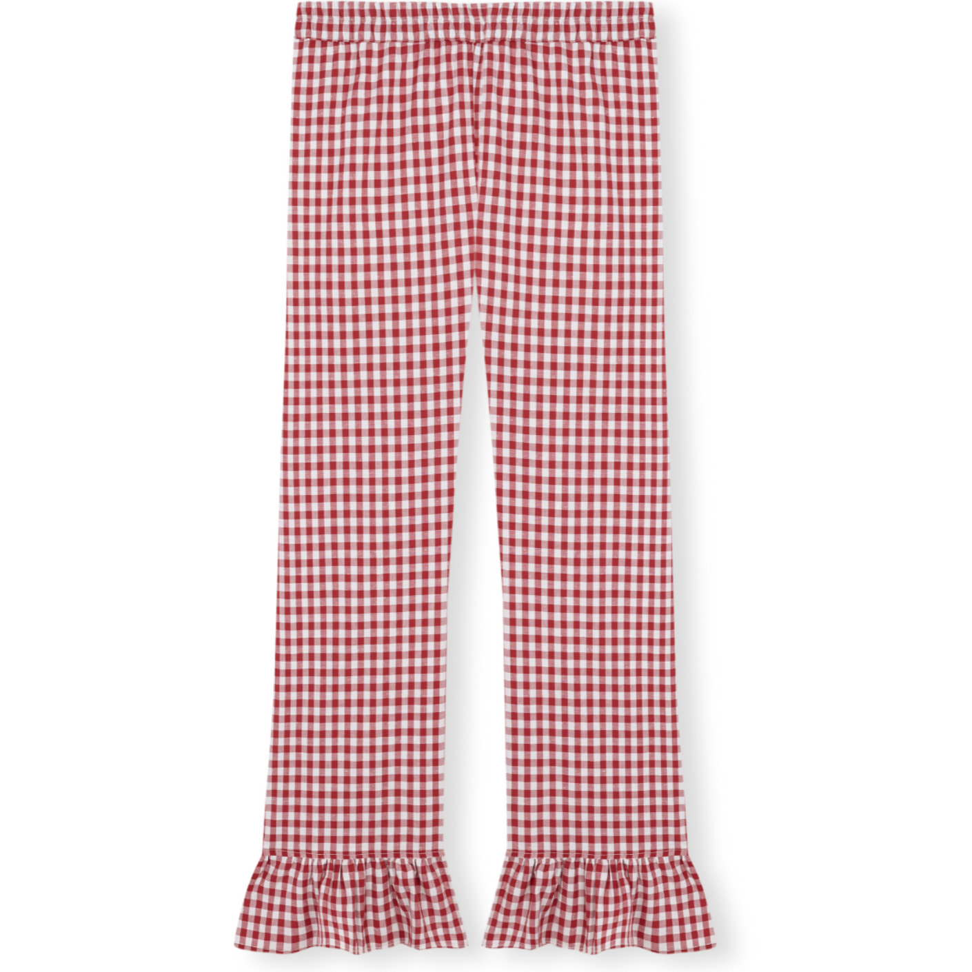 Pantalón de pijama de mujer vichy con volante en los tobillos