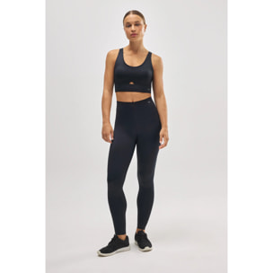 Leggings sportivi lunghi neri a compressione per pancia piatta