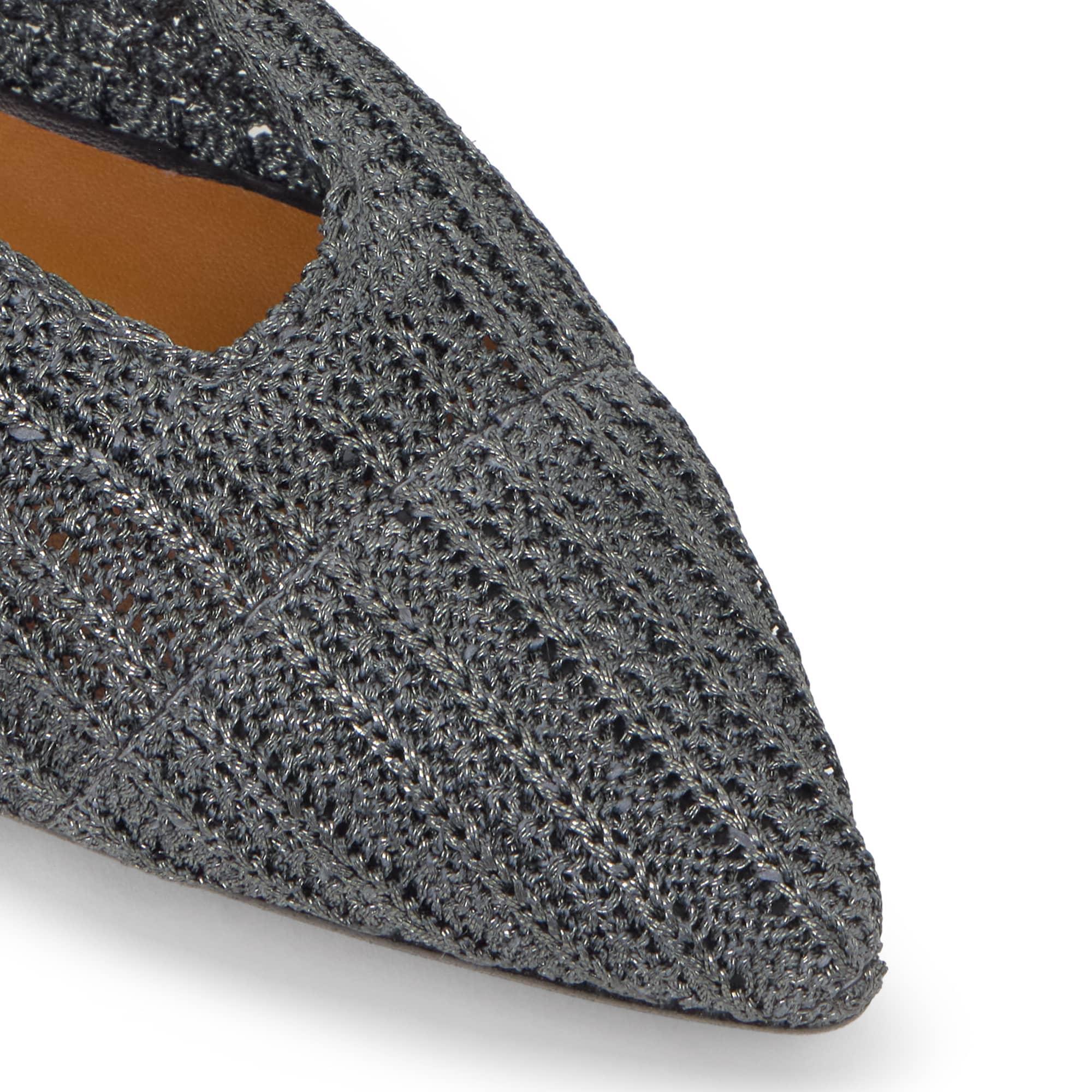 Bailarina plana Bassi en punto metalizado