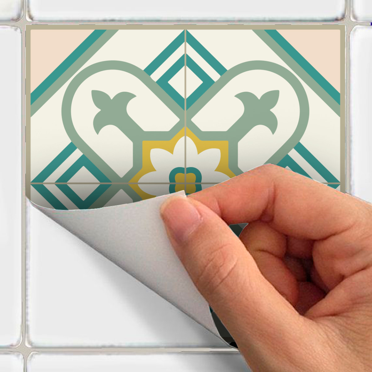 Stickers muraux - Sticker Mural Carrelage adhésif Cuisine Salle de Bain - 30 STICKERS CARREAUX DE CIMENT AZULEJOS EUSTACIA