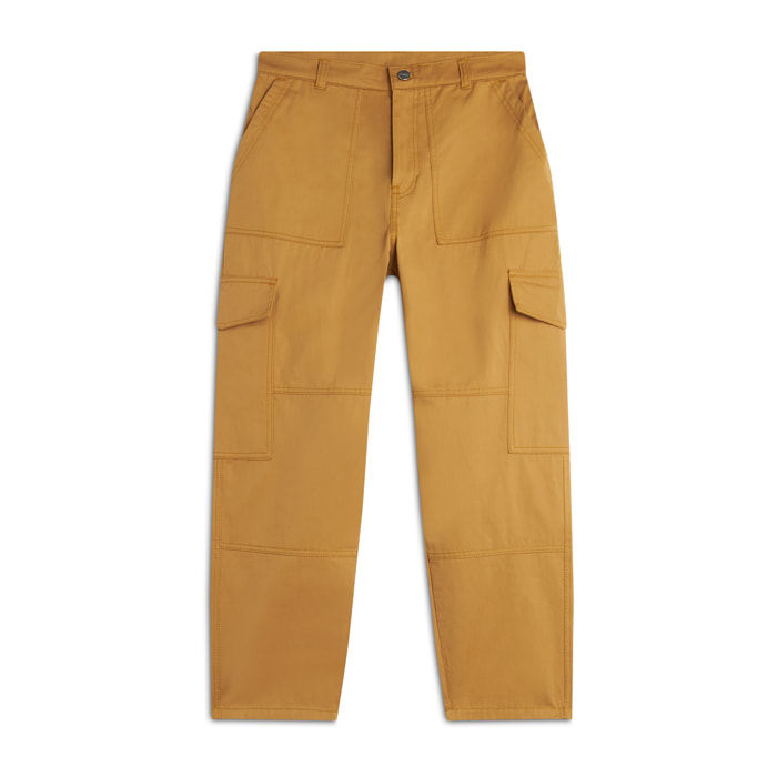 Pantaloni cargo in cotone gamba straight lunghezza cropped