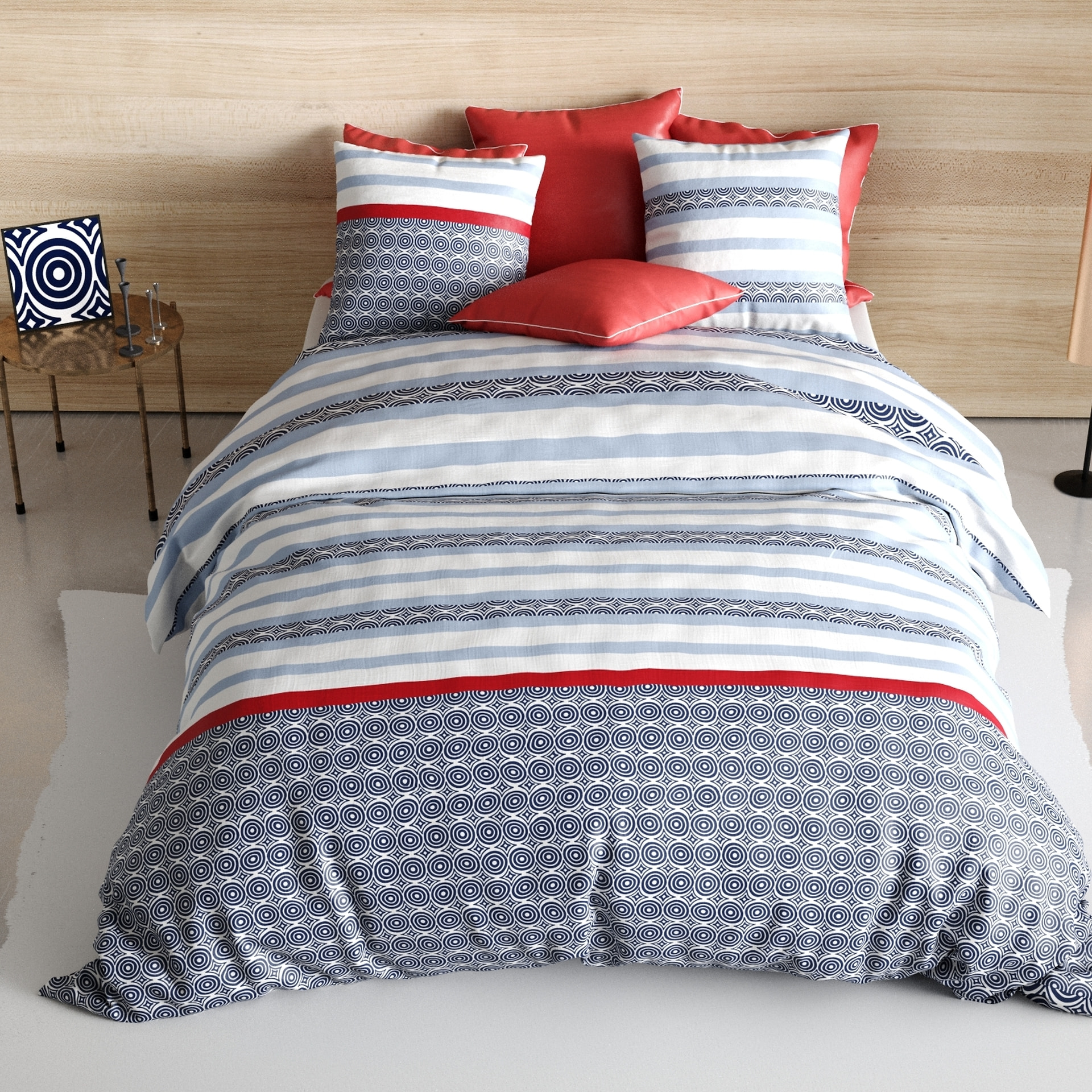 Parure Housse De Couette 3pcs 100% coton 57fils Santorini