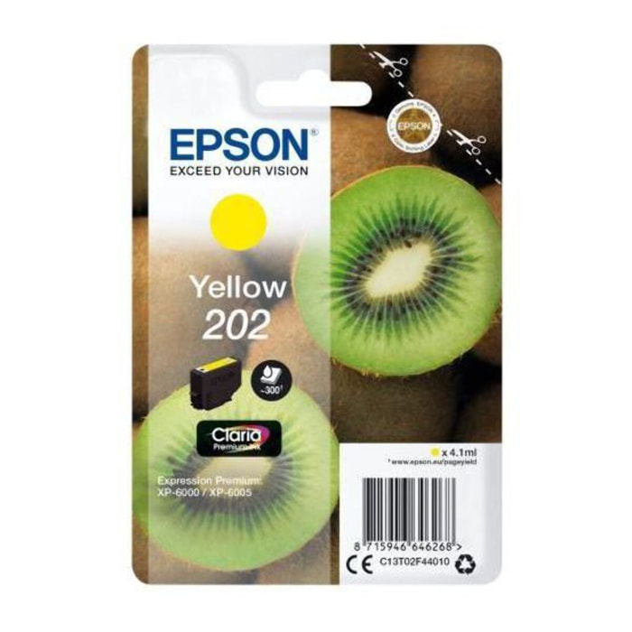 Cartouche d'encre EPSON Originale 202 Jaune (Yellow) Série Kiwi - C13T02E44010