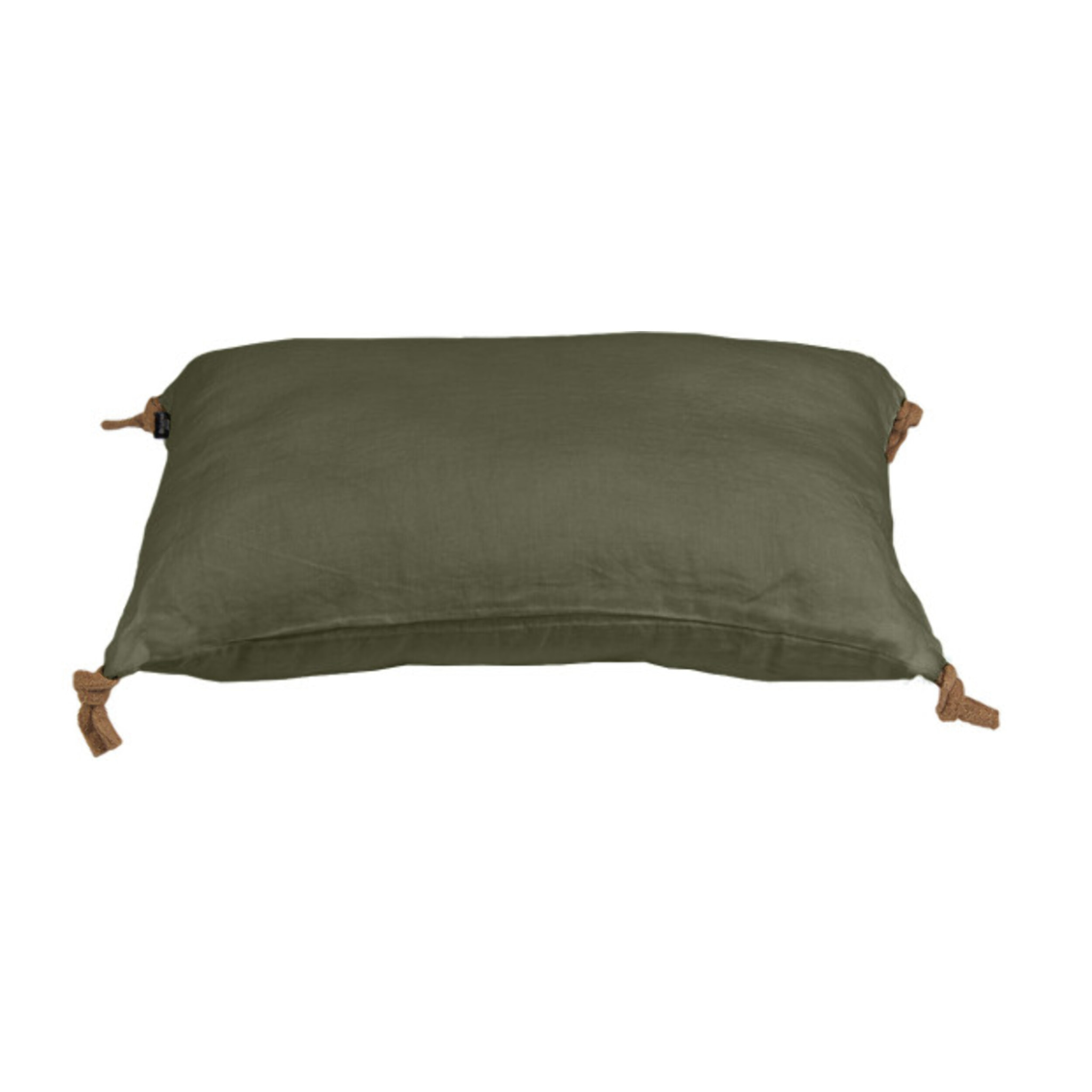 Coussin 40 x 60 cm en lin lavé avec 4 nouettes en jute - SOLINE