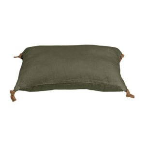 Coussin 40 x 60 cm en lin lavé avec 4 nouettes en jute - SOLINE