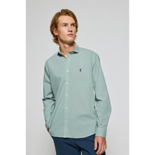 Camisa Arizona de cuadro vichy verde con bordado Rigby Go