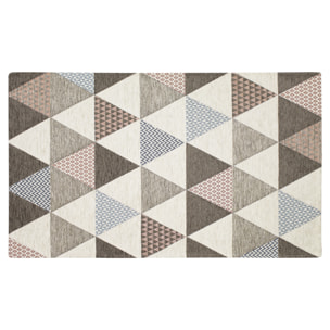 TAPPETO ARREDO TRIANGOLI GRIGIO CALDO 65X175 CM CON ANTISCIVOLO