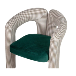 Silla Velvet Verde Beige Nova 66x61x76 Cm