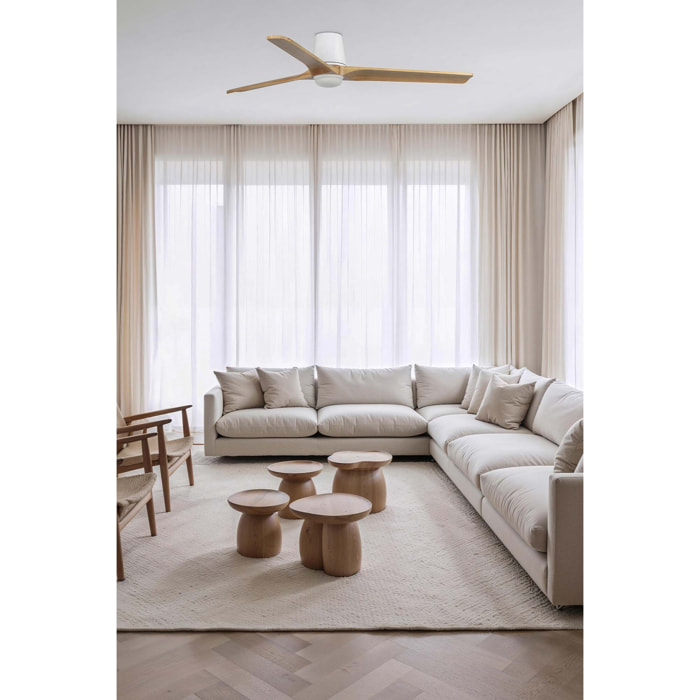HEYWOOD TUB LED L Ventilateur blanc/pino