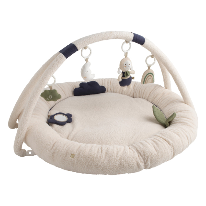 Tapis d'éveil rond en bouclette coton bio