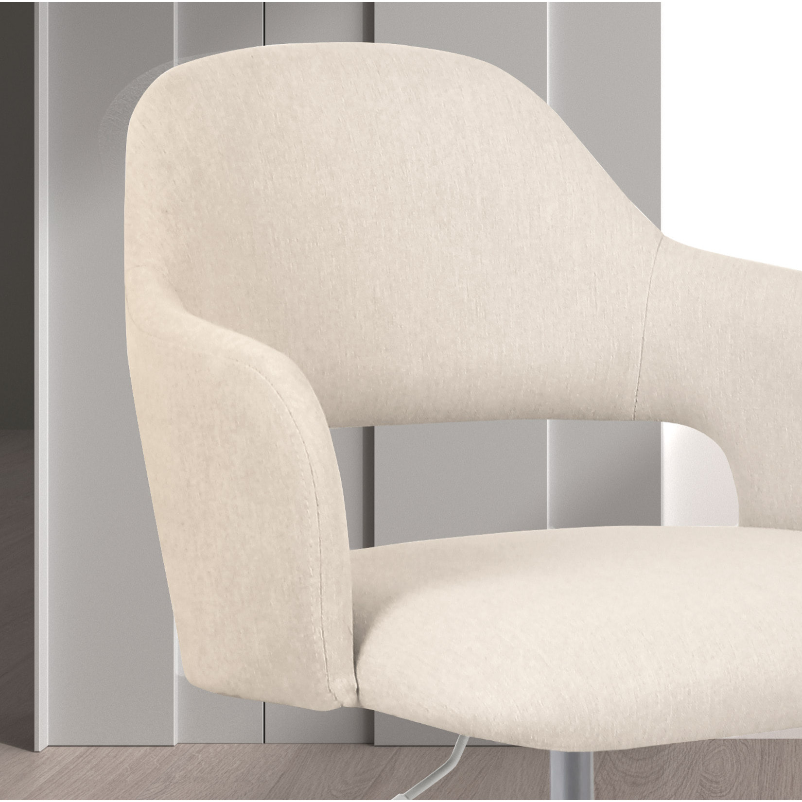 Silla de estudio Mia tela beige 81x58x58 cm