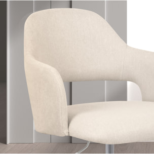 Silla de estudio Mia tela beige 81x58x58 cm