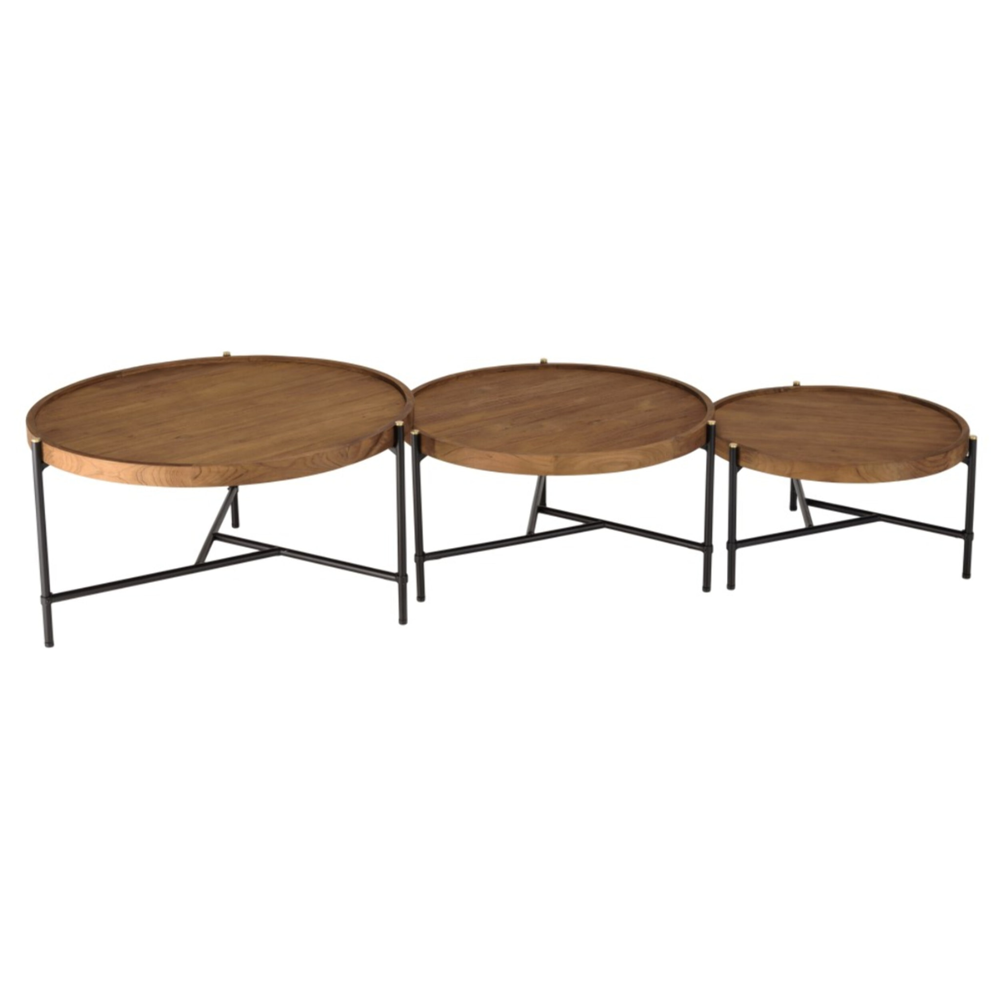 SIXTINE - Set de 3 tables basses tripodes rondes