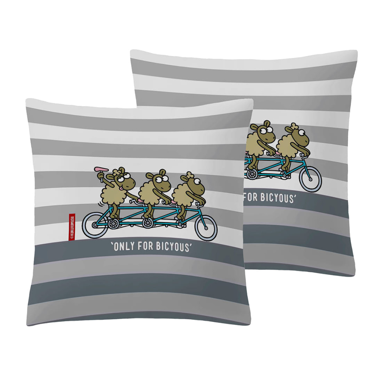 2 Fundas de almohada 65x65 cm Kukuxumusu Tándem - 100% algodón -