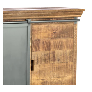 Grand buffet en bois et métal 3 portes 3 tiroirs - Tabuk
