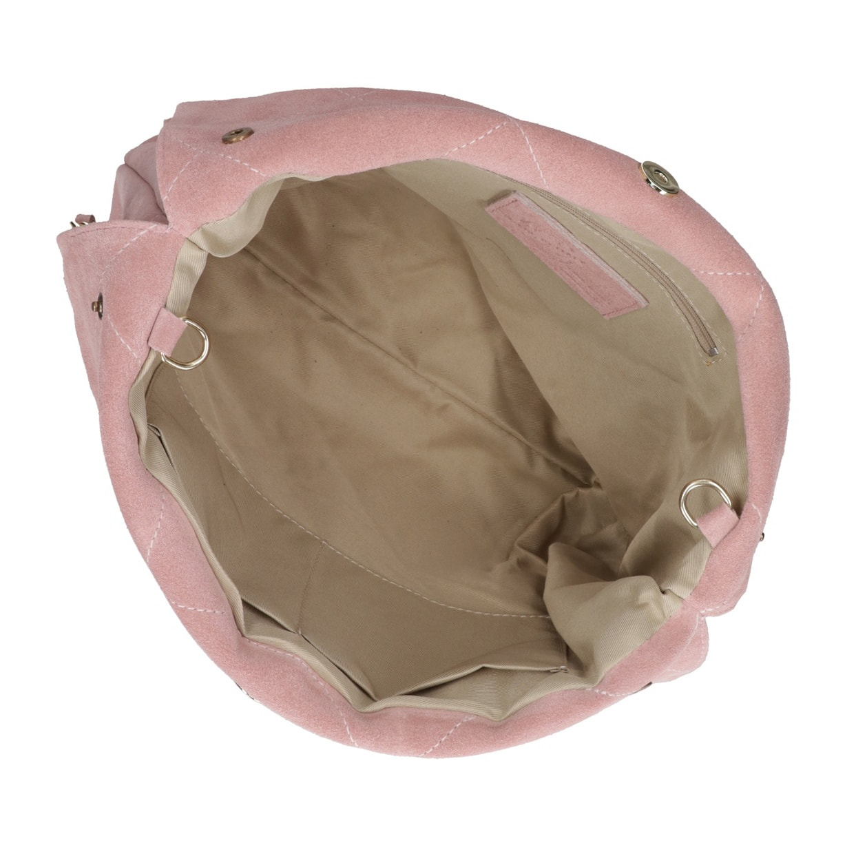 Borsa a spalla da donna Made in Italy - Modello Celeste Elite - Pelle scamosciata - 32.0 x 34.0 x 6.0 cm