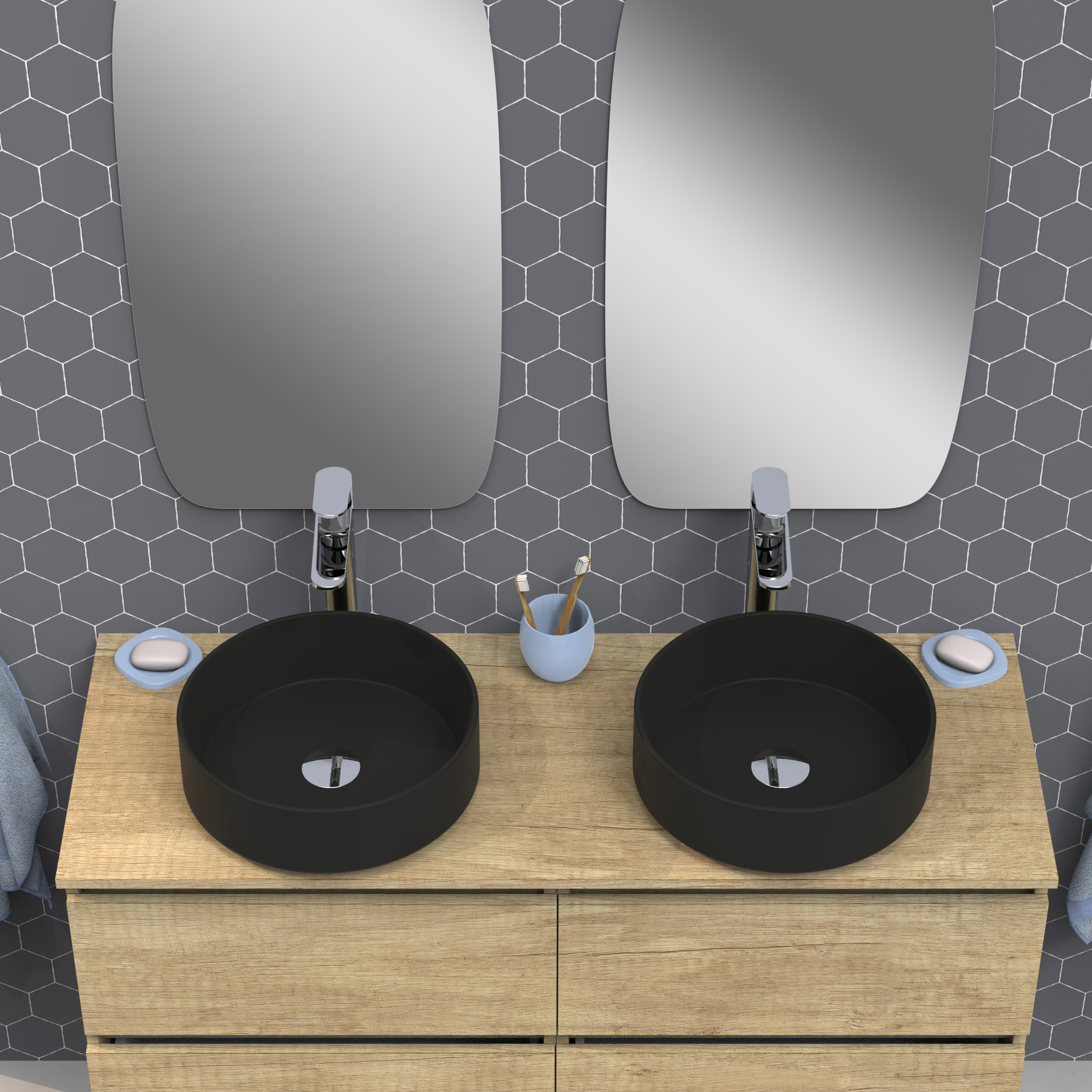 Conjunto de baño IRONA 2C TOP, 120cm, incluye lavabo y espejo