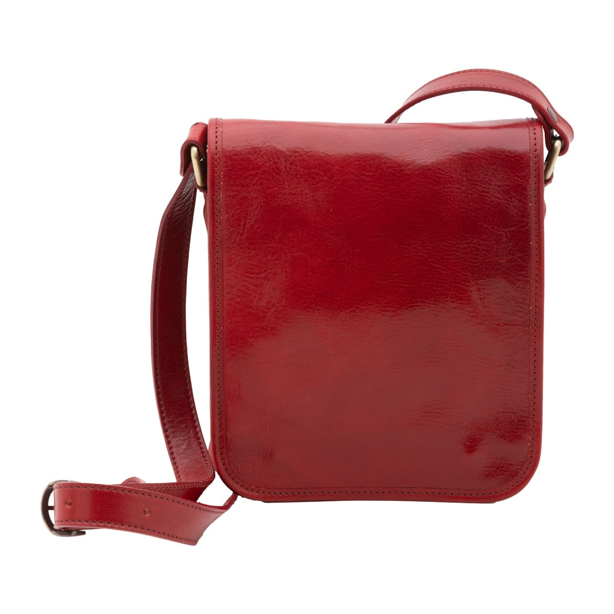 Borsa a tracolla uomo in vera pelle - Modello False - Made in Italy - 23.0 x 20.0 x 9.0 cm