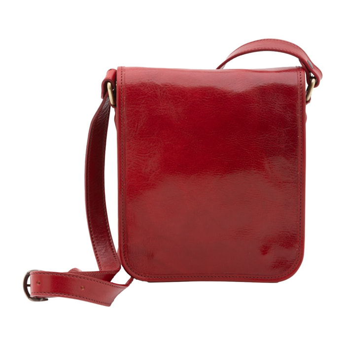 Borsa a tracolla uomo in vera pelle - Modello False - Made in Italy - 23.0 x 20.0 x 9.0 cm