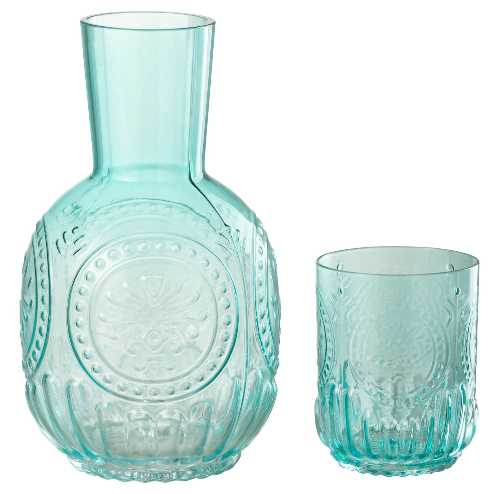 J-Line carafe + verre Maya - verre - turquoise