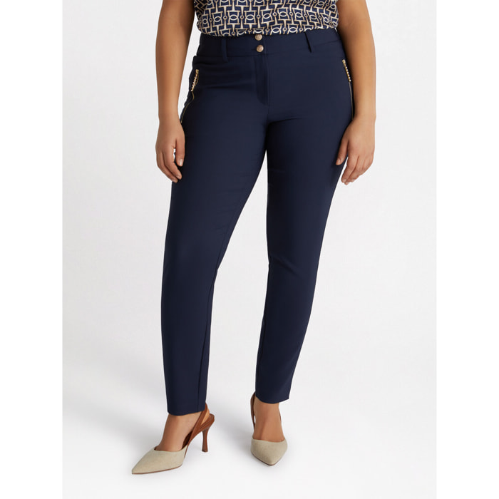Fiorella Rubino - Pantaloni skinny con zip - Blu