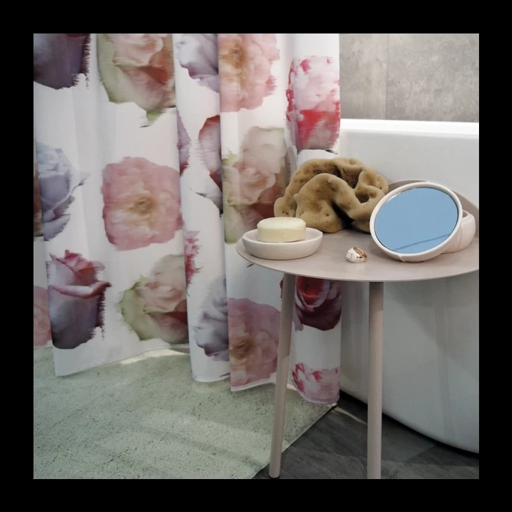 rideau de douche Polyester MUSE 180x200cm Rose Elements by Spirella