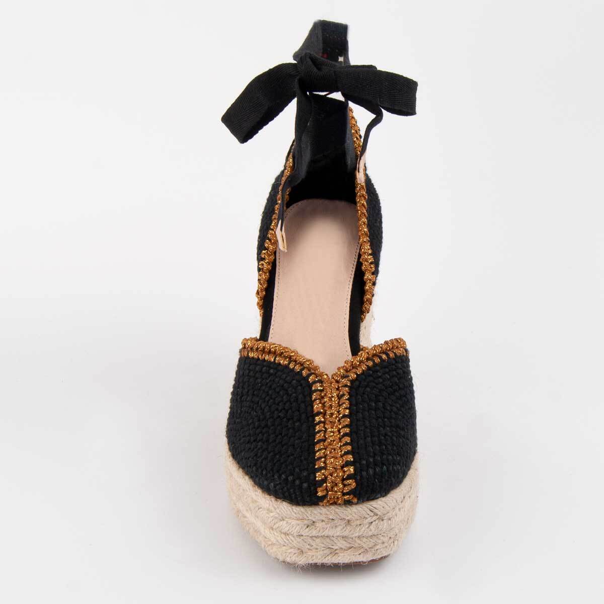 Alpargata De Cuña - Negro - Altura: 8 Cm