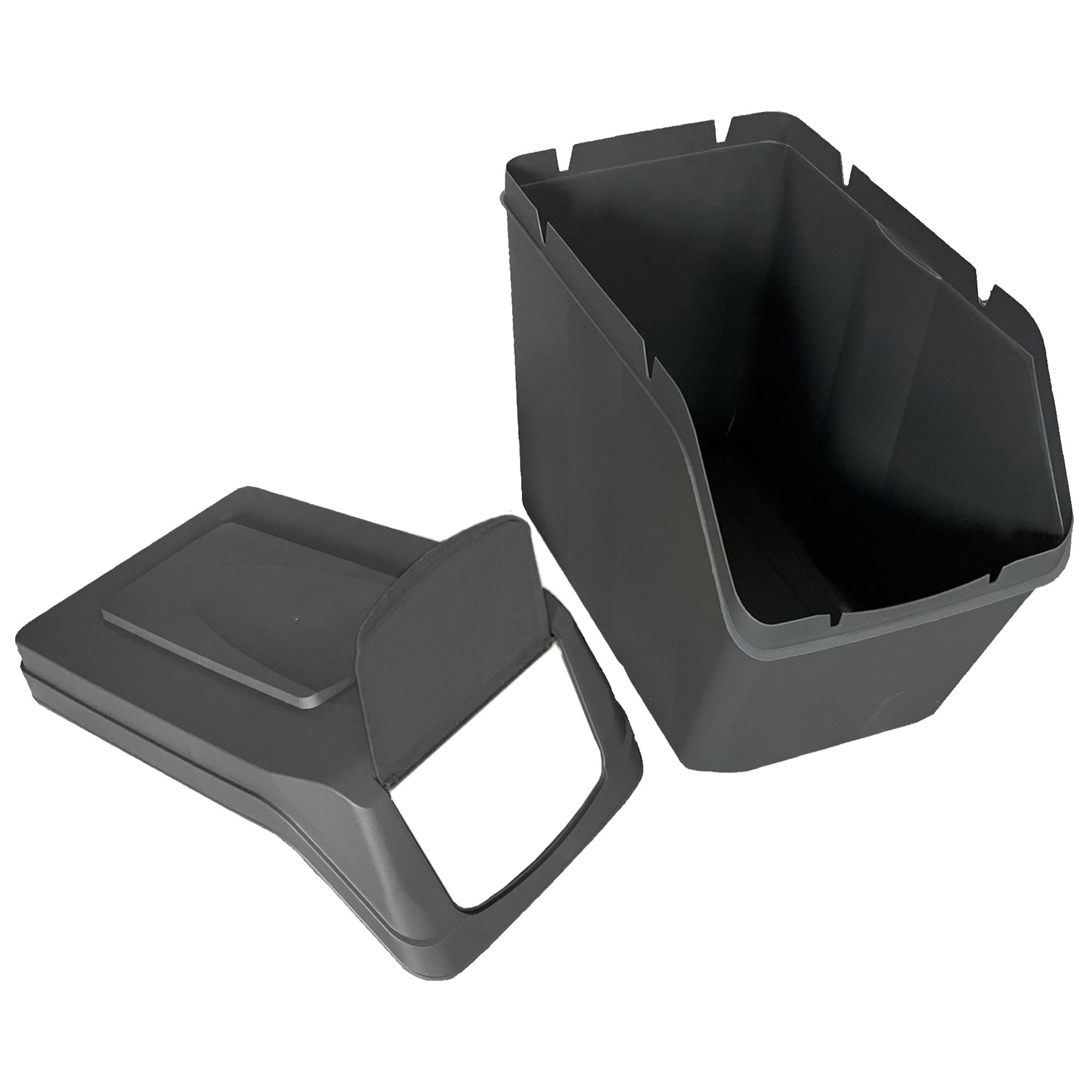 Prosperplast Juego de 3 cubos de reciclaje con capacidad de 60 litros, gris