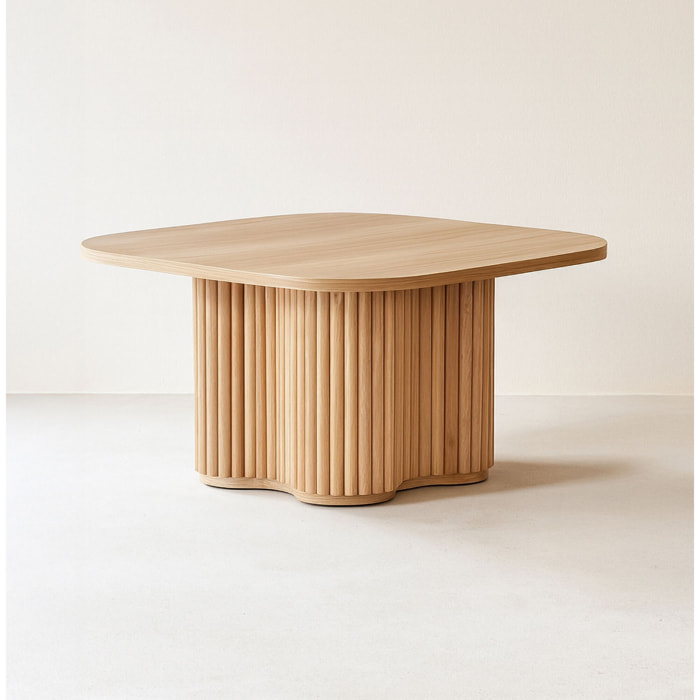 Table basse carré avec pied de forme organique 80cm ALBA