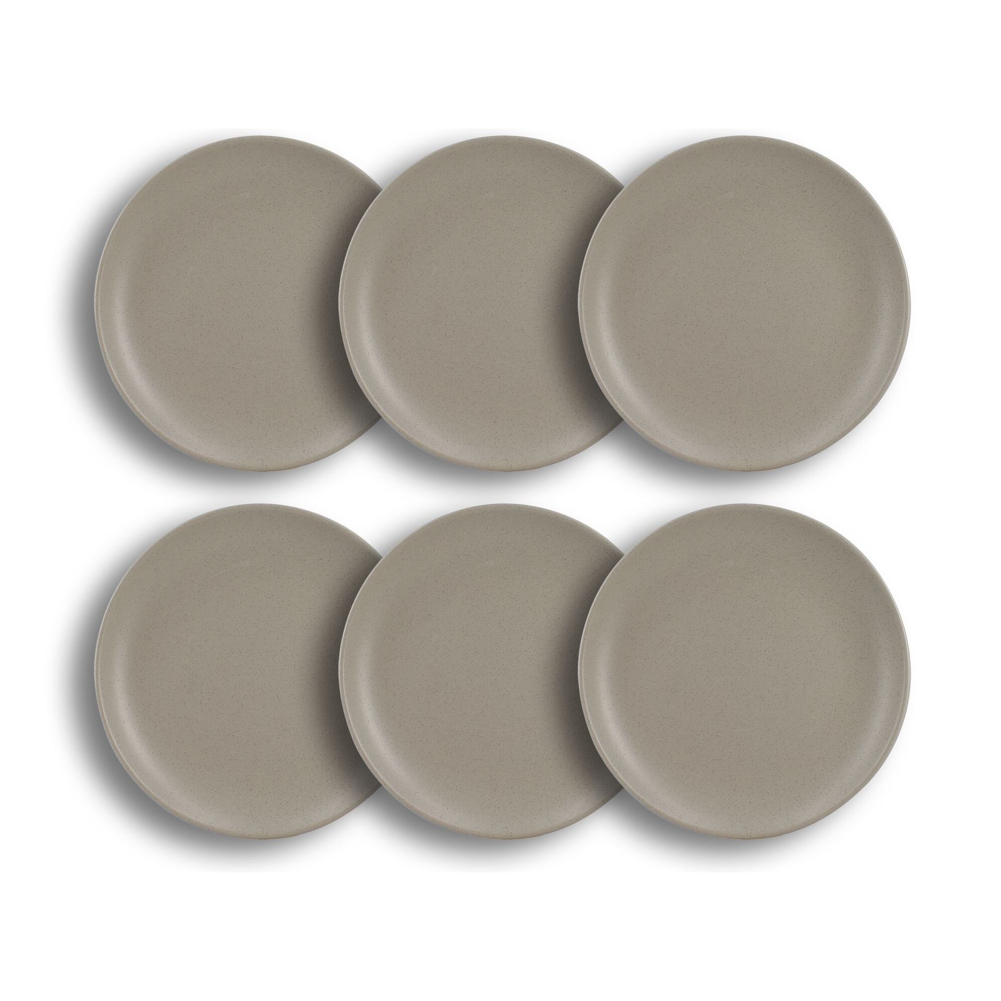 Lot de 6 assiettes à dessert gris en grès 20,5cm ARITA