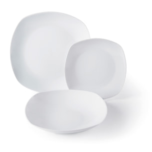 Servizio piatti 18 pezzi Excelsa – Square, Porcellana Bianco
