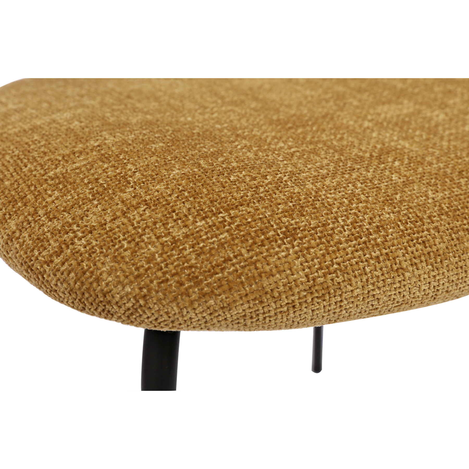Chaises design en tissu effet velours texturé bronze, métal noir et cannage rotin (lot de 2) MIRANDA