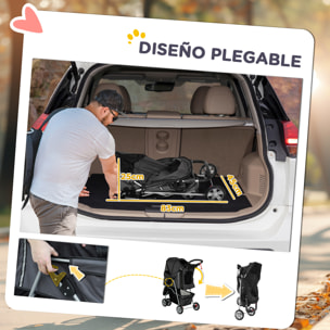 Cochecito para Perros Plegable Carrito para Mascotas Carrito para Perros Pequeños con Cesta de Almacenaje Ventanas de Malla Portavasos Cinturón de Seguridad Carga 15 kg 75x45x97 cm Gris Oscuro