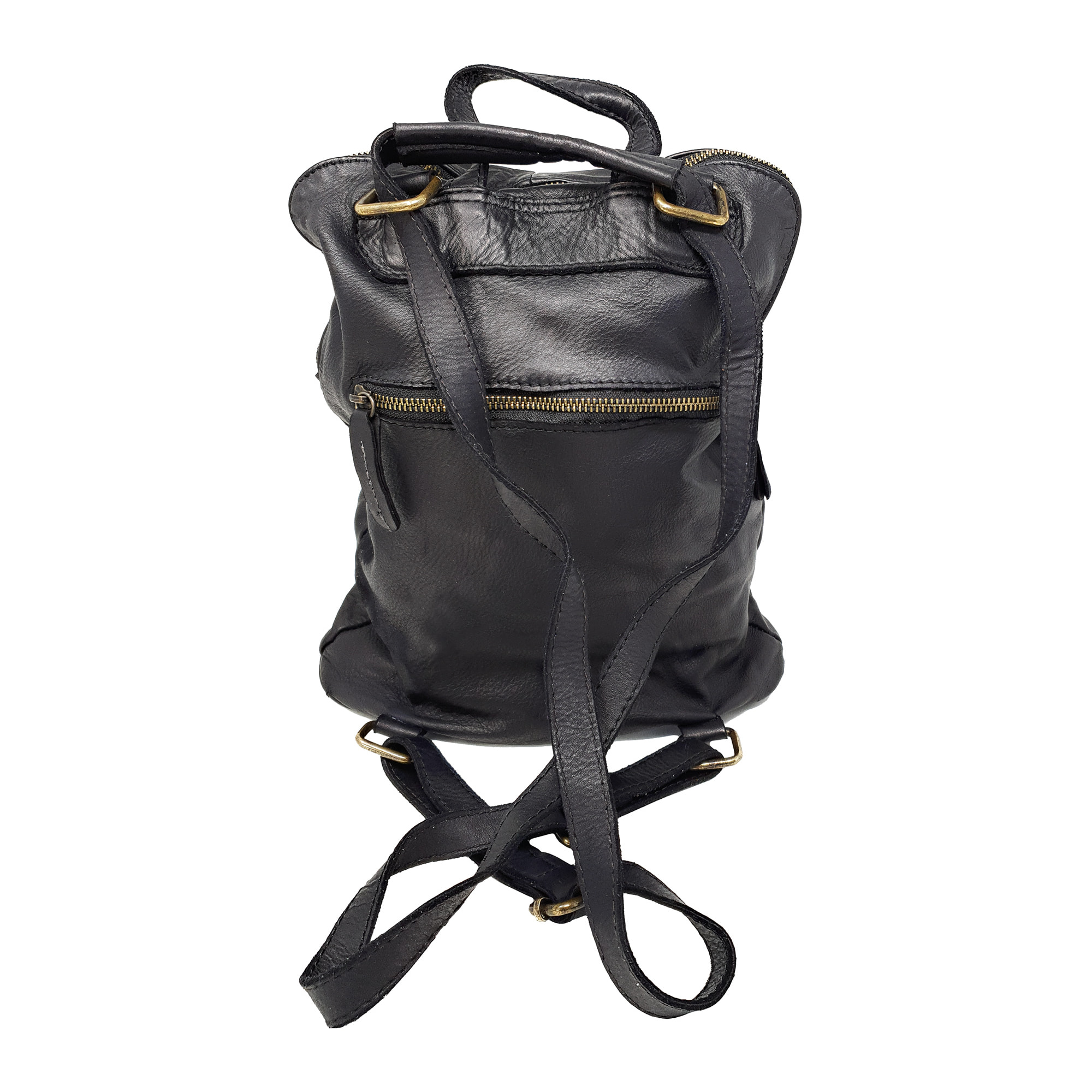 Chicca Borse Borsa Zaino Donna in Pelle Nero