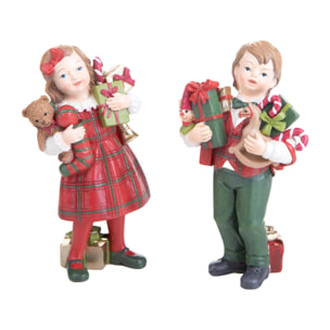 Bimbi con Doni Di Natale - Pezzi 2 - 7,2xH12,6x5,5cm - Bianchi Dino SpA
