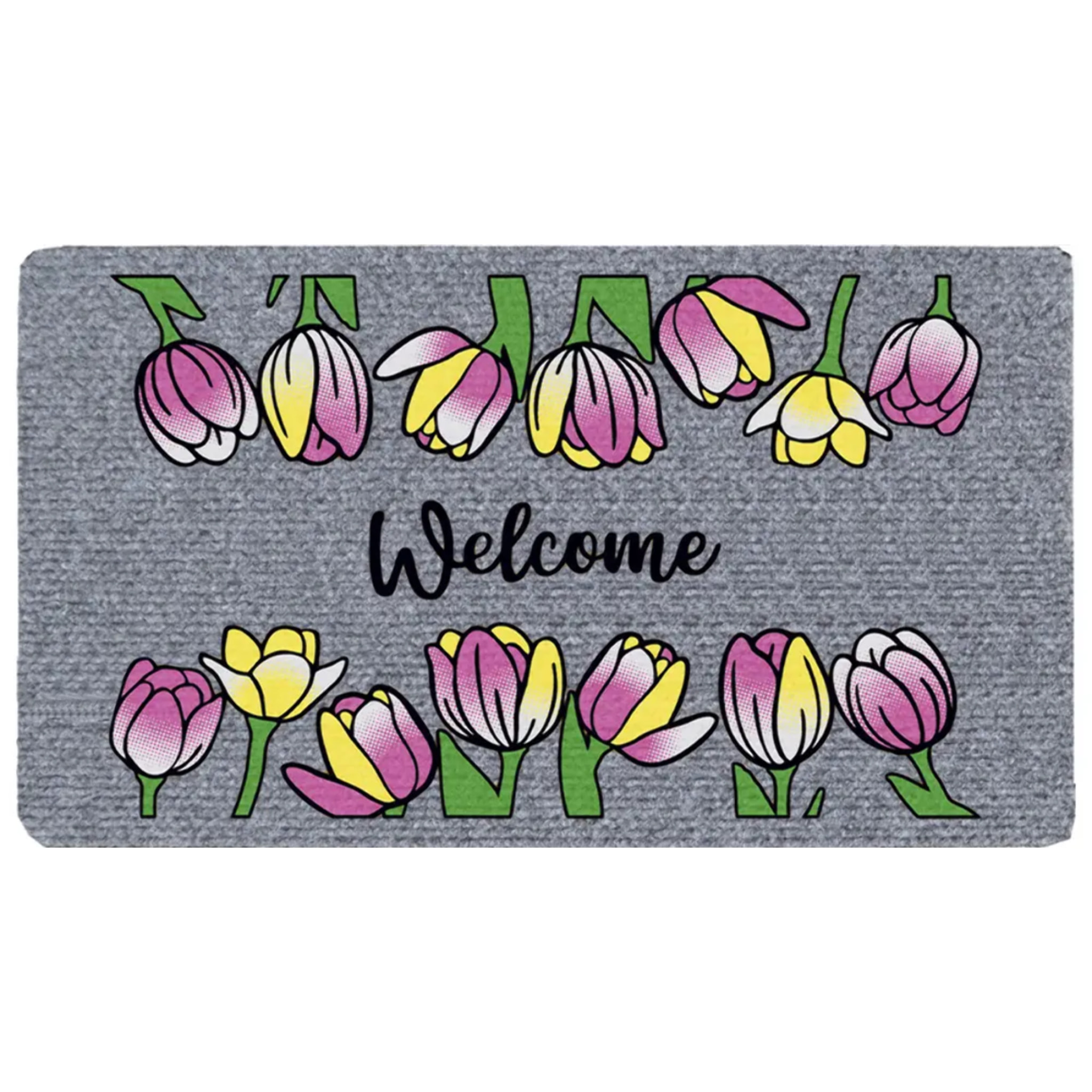 Zerbino Fiori con Welcome per ingresso casa in poliestere