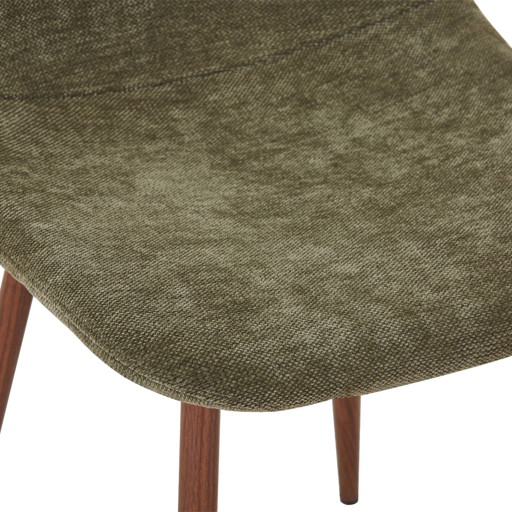 Chaise décor bois teinte noyer et tissu (lot de 2) VERA