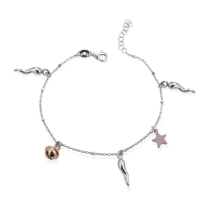 Bracciale Hiriwa 925 Corno Stella Lucky Argento Bicolore