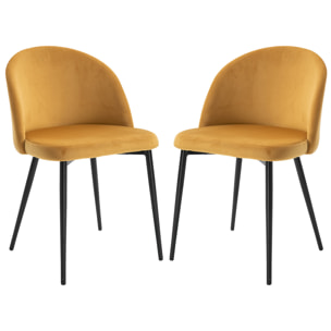 Lot de 2 chaises de visiteur design scandinave velours