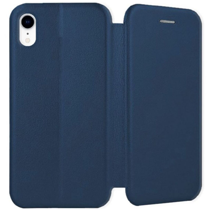 Pack IBROZ iPhone Xr cuir bleu + Verre trempé