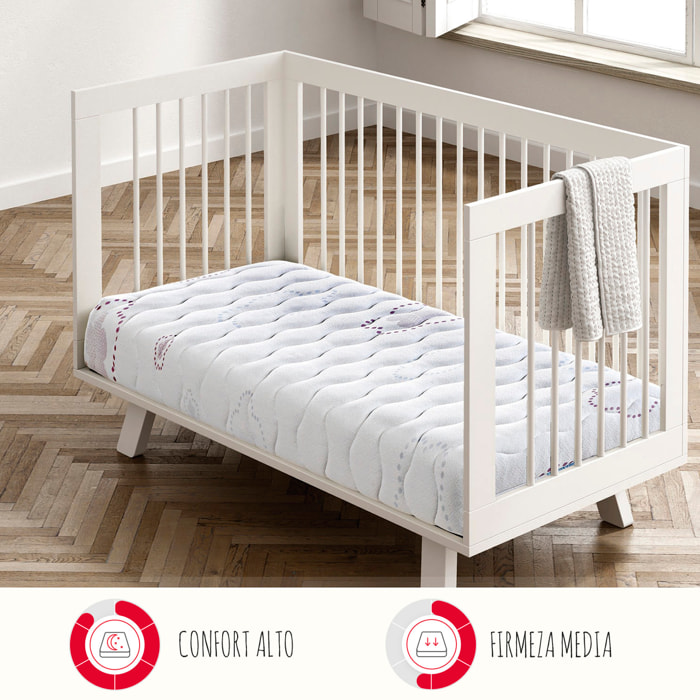 Colchón de Cuna Espuma Viscoelástica | 15cm de altura | Firmeza Alta | Nube